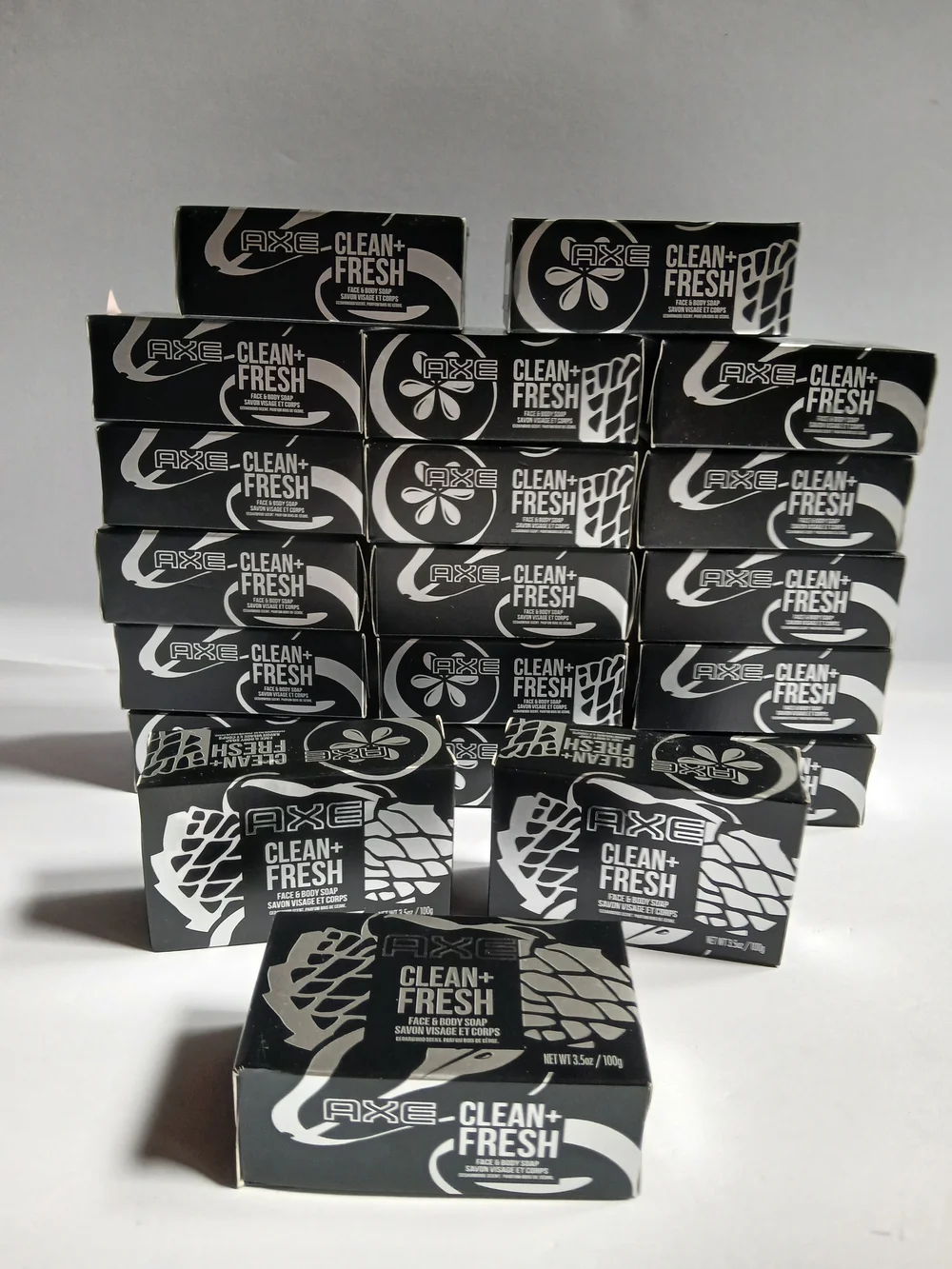 NEW! Lot Of 20 Bars Of Axe Clean & Fresh Face & Body Soap 3.5oz Each Cedarwood